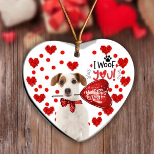 Jack Russell Terrier2 Happy Valentine’s Day Ornament,&hellip;