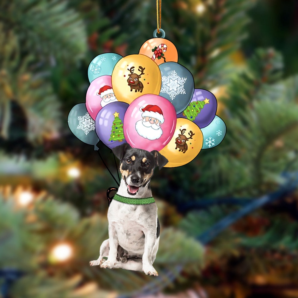 Jack Russell Terrier(2) With Balloons Christmas Ornament, Christmas Ornament, Dog Ornament, Xmas Dog Ornaments