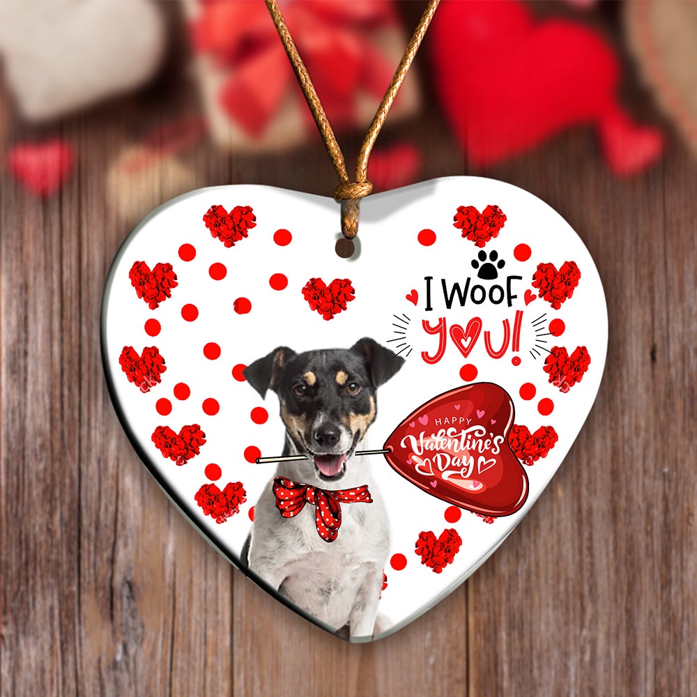 Jack Russell Terrier Happy Valentine’s Day Ornament, Christmas Ornament, Dog Ornament, Xmas Dog Ornaments