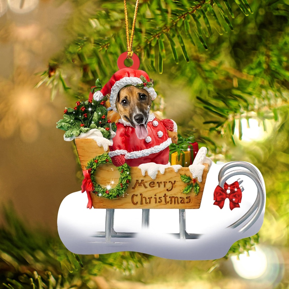Jack Russell Terrier Merry Christmas Ornament, Christmas Ornament, Dog Ornament, Xmas Dog Ornaments