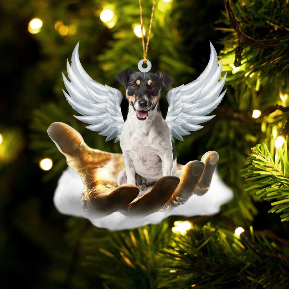 Jack Russell Terrier On The Hands Of Jesus Ornament, Christmas Ornament, Dog Ornament, Xmas Dog Ornaments