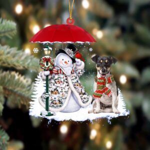 Jack Russell Terrier With Snowman Christmas Ornament,&hellip;