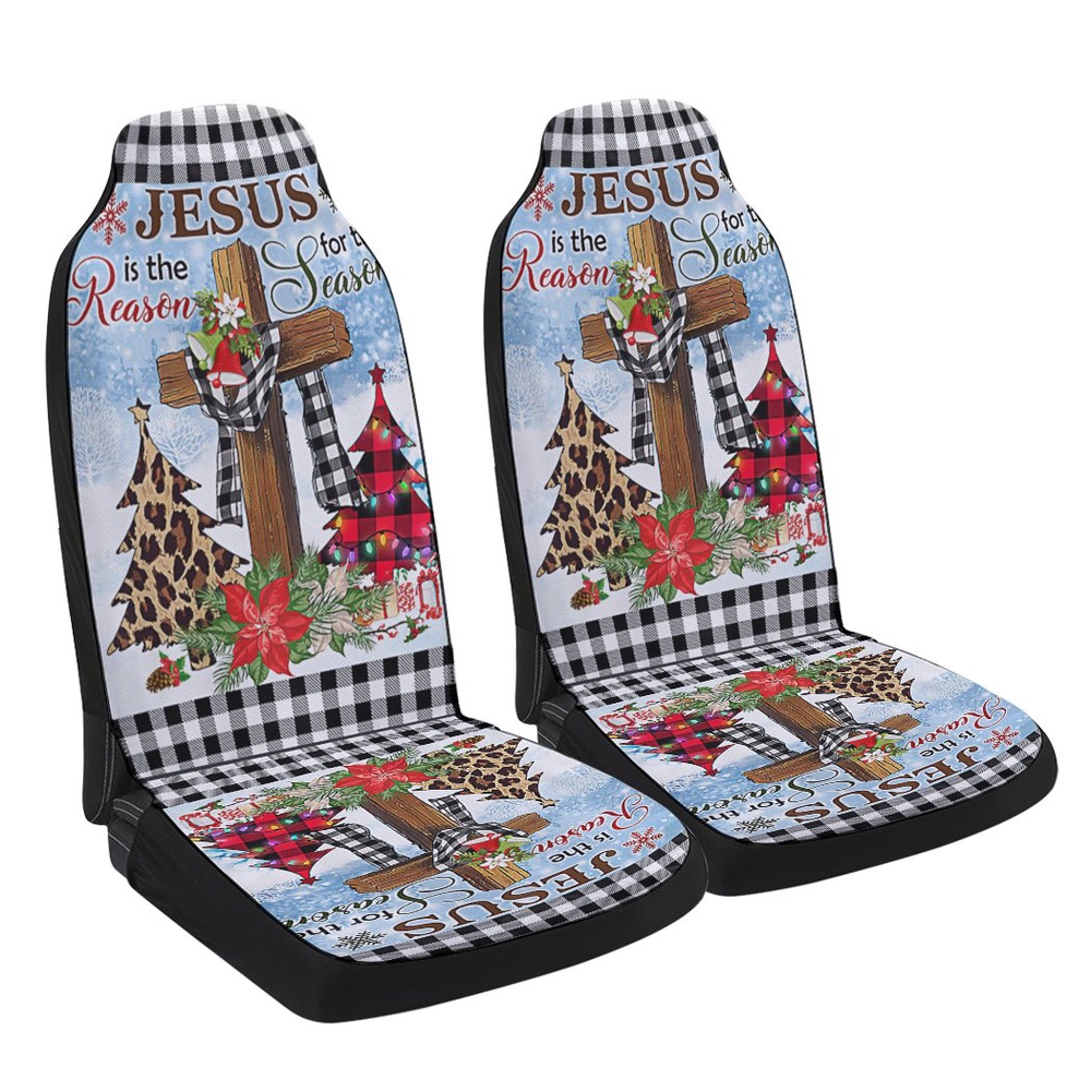 Jesus Is The Reason For The Season Religious Cross Christmas Seat Cover Cars, Christmas Car Seat Cover, Car Seat Cover