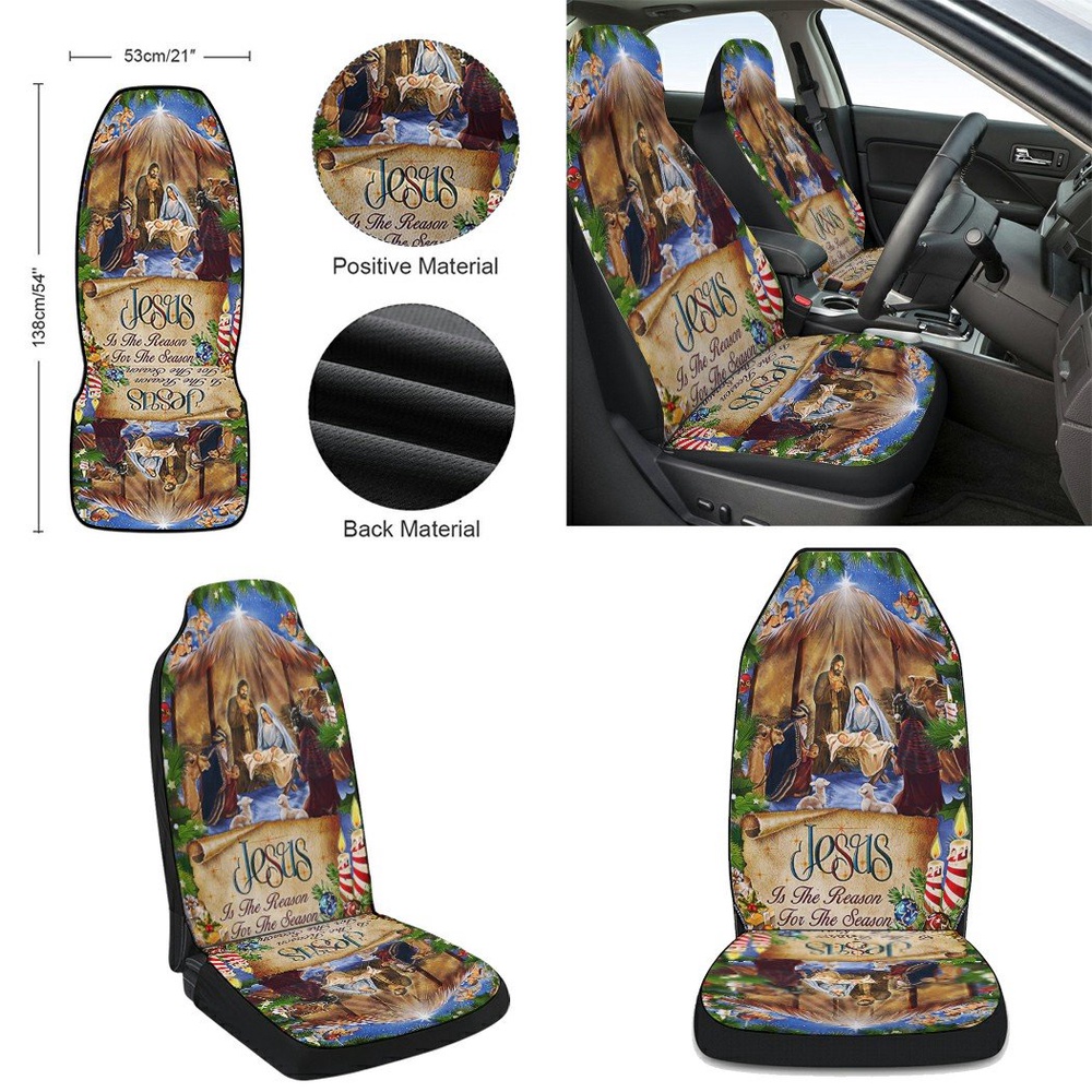 Jesus Jesus Is The Reason For The Season Christmas Seat Cover Cars, Christmas Car Seat Cover, Car Seat Cover