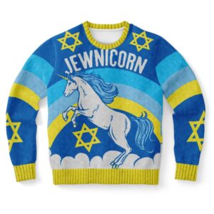 Jewnicorn Star Of David Ugly Christmas Sweater,&hellip;