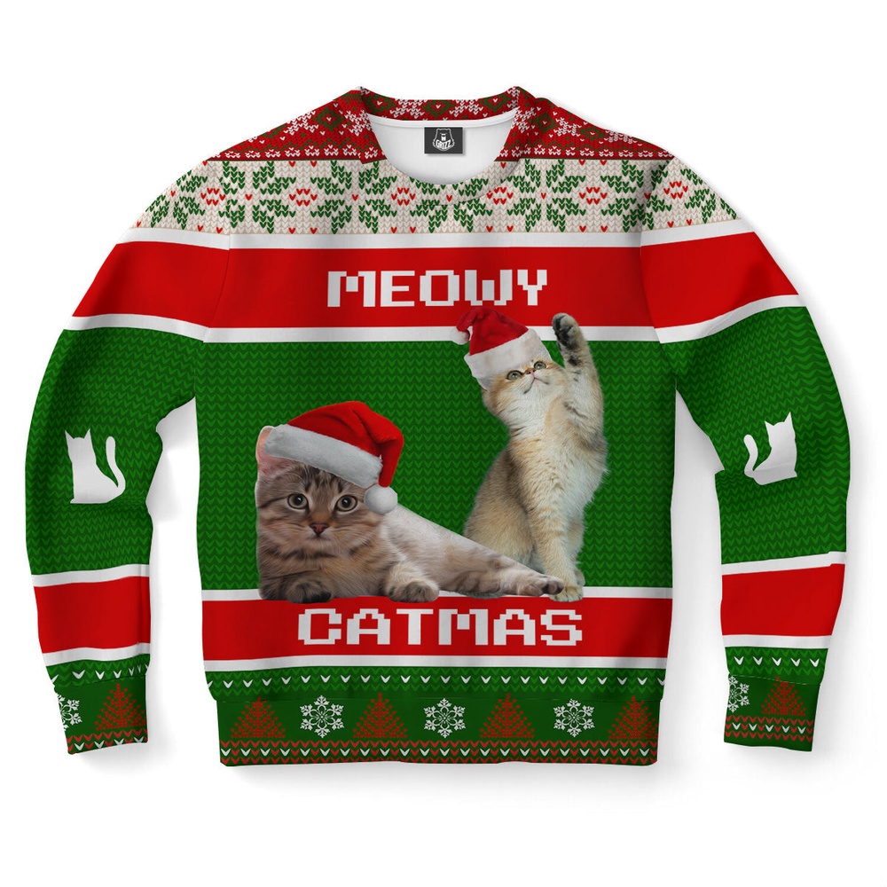 Kitten Ugly Christmas Sweater, Christmas Sweater, Ugly Sweater, Funny Xmas Sweaters