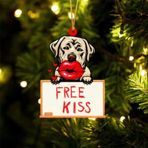 Labrador-Retriever Free Kiss Christmas Ornament, Christmas Ornament,&hellip;