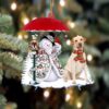 Labrador Kissing Booth Christmas Ornament, Christmas Ornament, Dog Ornament, Xmas Dog Ornaments