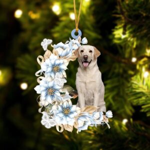 Labrador Retriever Flowers Moon Ornament, Christmas Ornament,&hellip;