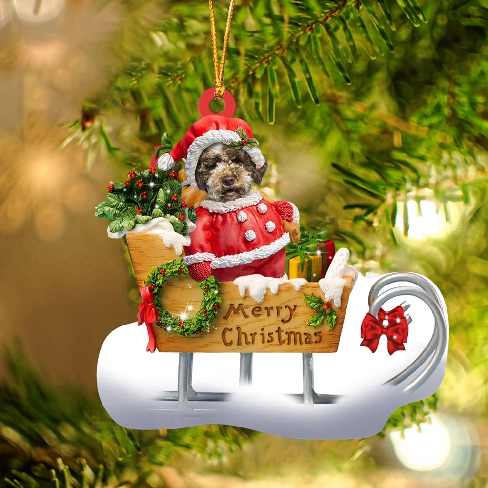 Lagotto Romagnolo Merry Christmas Ornament, Christmas Ornament, Dog Ornament, Xmas Dog Ornaments