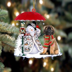Leonberger With Snowman Christmas Ornament, Christmas Ornament,&hellip;