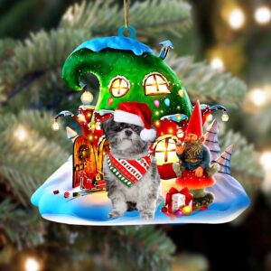 Lhasa Apso With Rudolph’s House Christmas Ornament,&hellip;