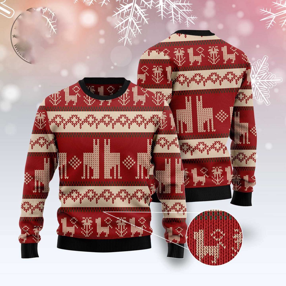 Llama Christmas Ugly Christmas Sweater, Christmas Sweater, Ugly Sweater, Funny Xmas Sweaters