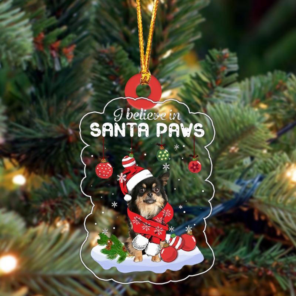 Long-Haired-Chihuahuak Christmas Ornament, Christmas Ornament, Dog Ornament, Xmas Dog Ornaments