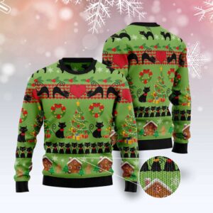 Love Black Cat Ugly Christmas Sweater, Christmas&hellip;