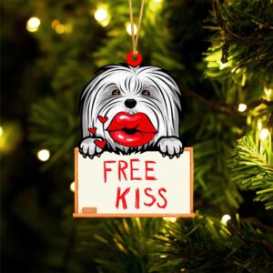 Maltese Free Kiss Christmas Ornament, Christmas Ornament,&hellip;