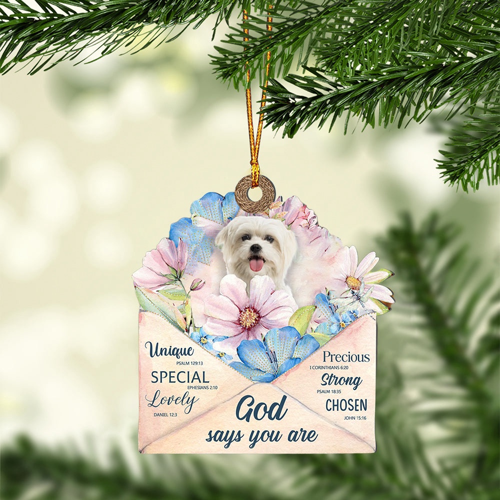 Maltese God Says You Ornament, Christmas Ornament, Dog Ornament, Xmas Dog Ornaments