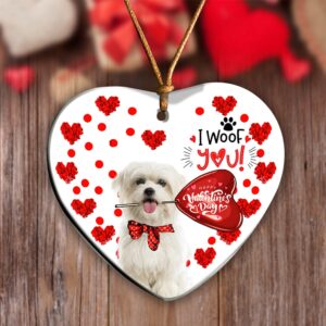 Maltese Happy Valentine’s Day Ornament, Christmas Ornament,&hellip;