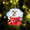 Maltese Kissing Booth Christmas Ornament, Christmas Ornament, Dog Ornament, Xmas Dog Ornaments