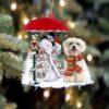 Maltese-Dogs give gifts Hanging Ornament, Christmas Ornament, Dog Ornament, Xmas Dog Ornaments
