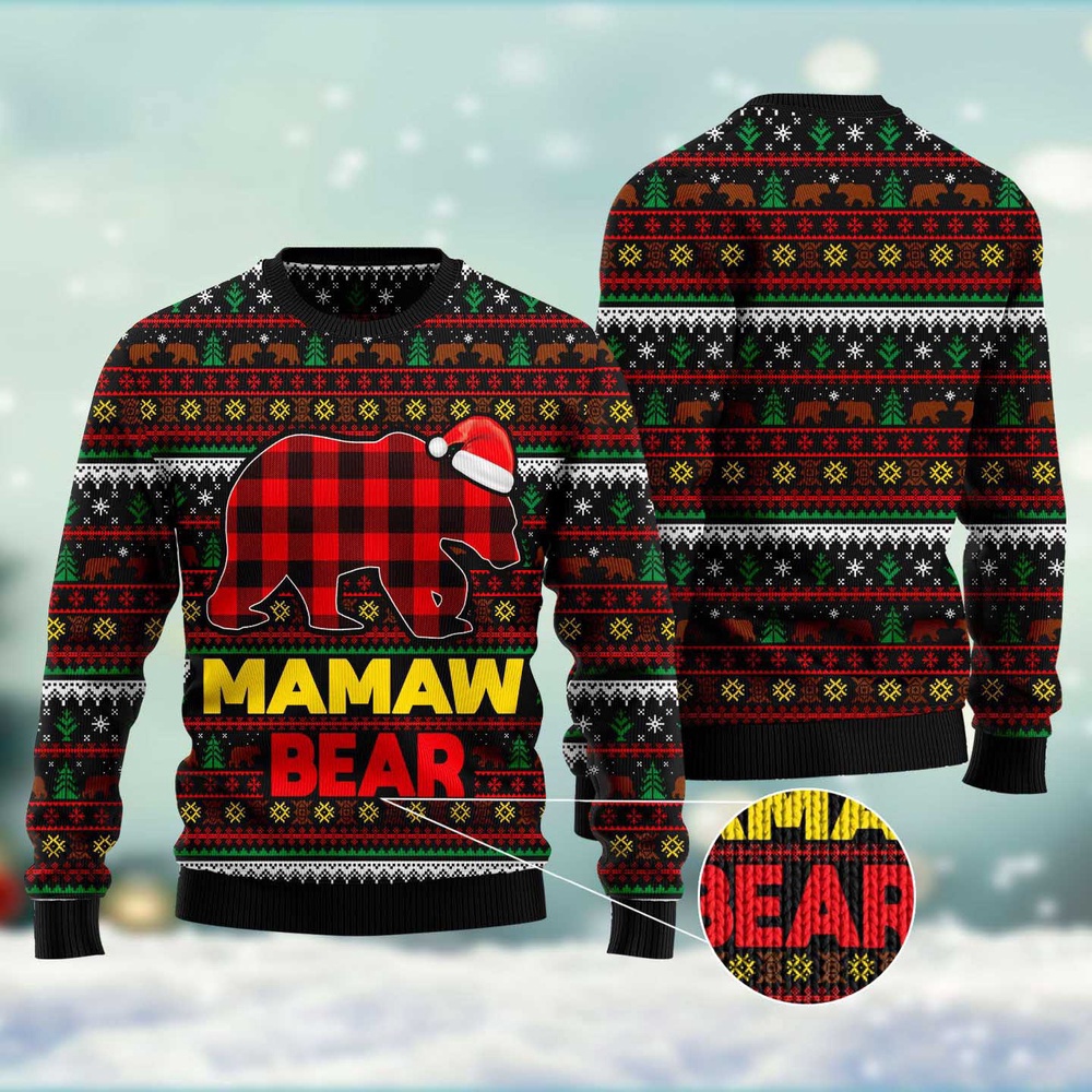Mamaw Bear Ugly Christmas Sweater, Christmas Sweater, Ugly Sweater, Funny Xmas Sweaters