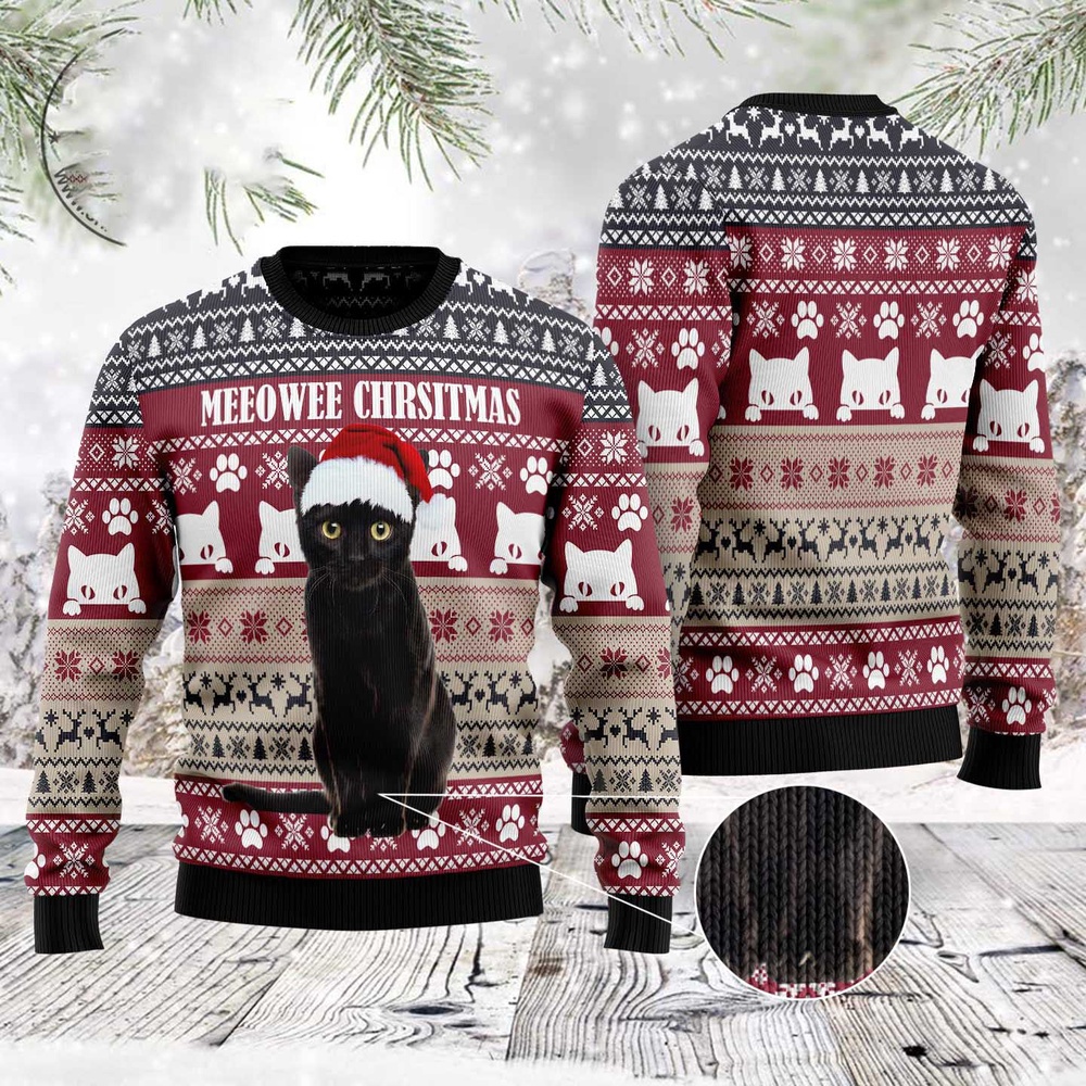 Meeowee Christmas Ugly Christmas Sweater, Christmas Sweater, Ugly Sweater, Funny Xmas Sweaters