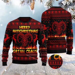 Merry Antichristmas Satan Claus Ugly Christmas Sweater,&hellip;