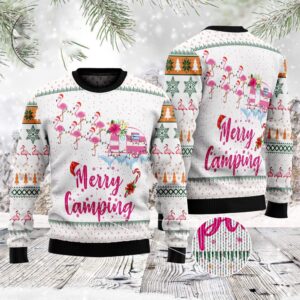 Merry Camping Flamingo Ugly Christmas Sweater, Christmas&hellip;