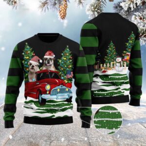 Merry Christmas Bulldog Ugly Christmas Sweater, Dog&hellip;