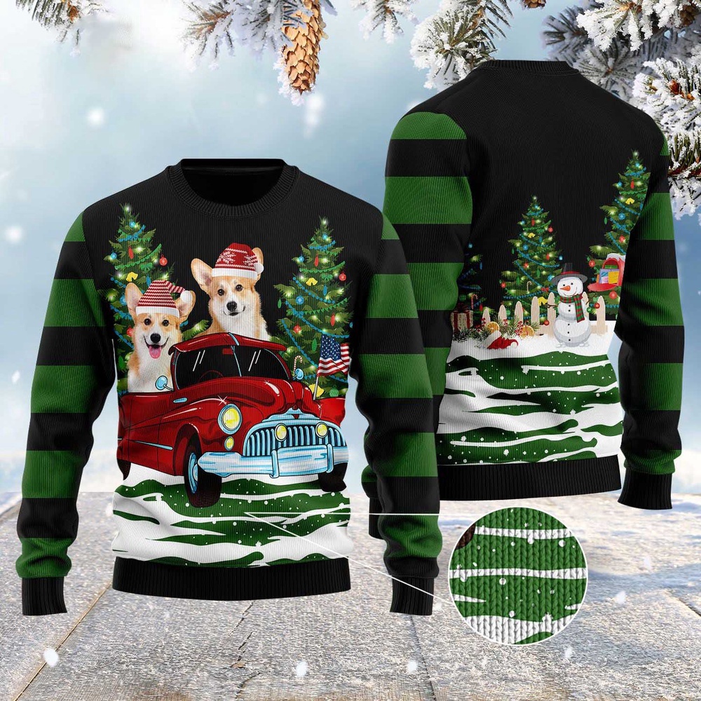 Merry Christmas Pembroke Welsh Corgi Ugly Christmas Sweater, Dog Ugly Christmas Sweater, Ugly Dog Sweaters