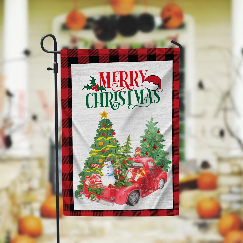 Merry Christmas Red Truck Garden FlagXmas, Garden Flags, Outdoor Xmas Flags, Christmas Flag Outdoor Merry Christmas Red Truck Garden FlagXmas, Garden Flags, Outdoor Xmas Flags, Christmas Flag Outdoor