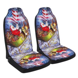 Merry Christmas Santa Claus American flag Seat&hellip;