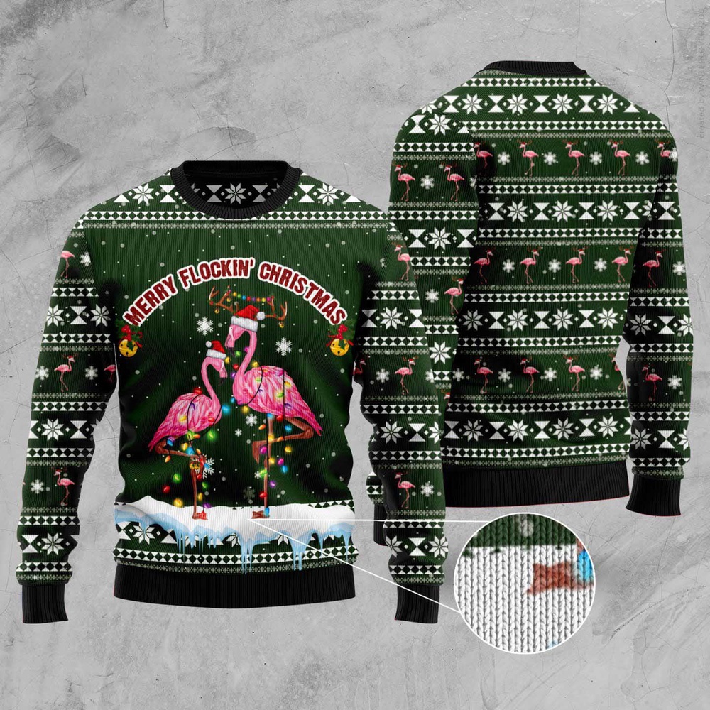 Merry Flockin Christmas Ugly Christmas Sweater, Christmas Sweater, Ugly Sweater, Funny Xmas Sweaters