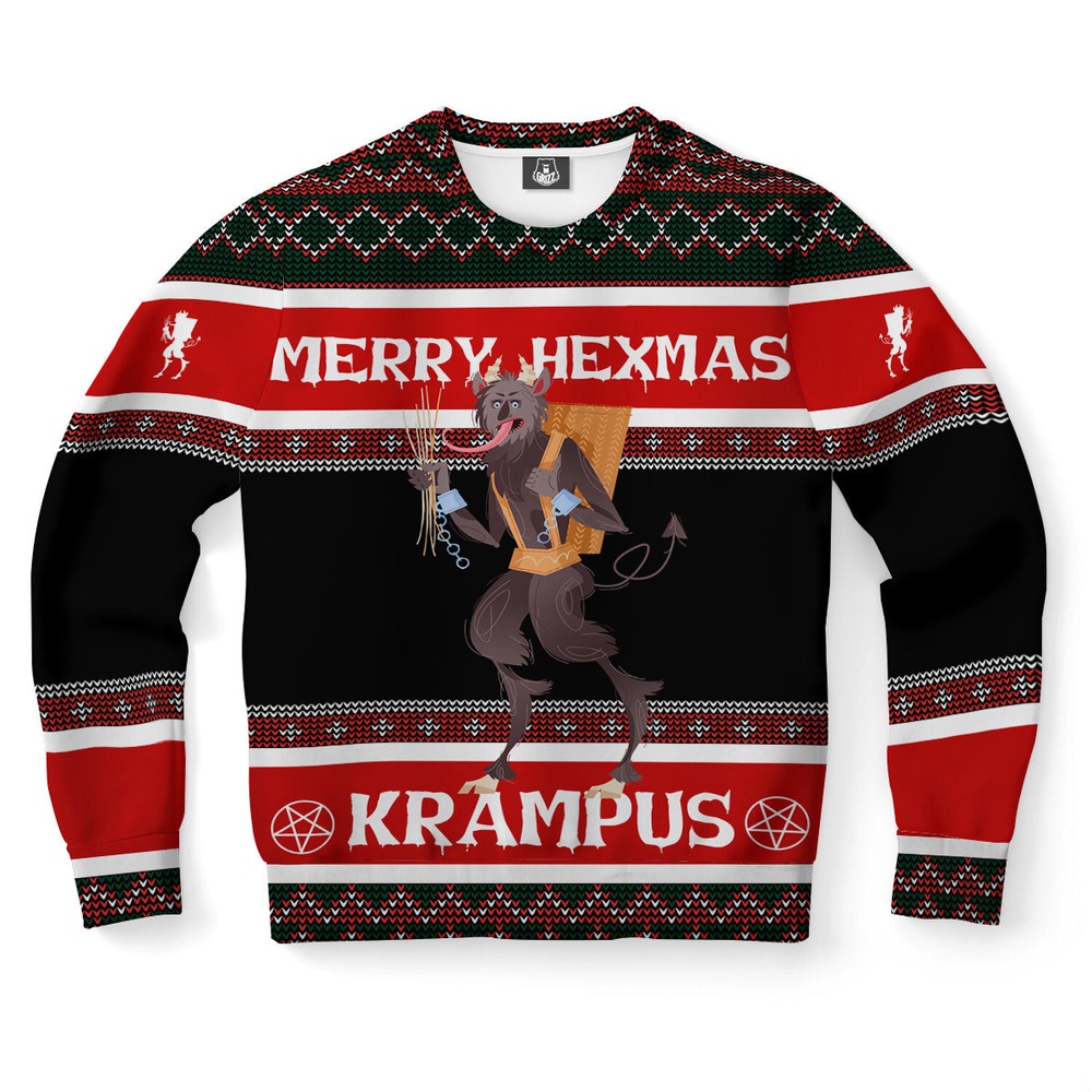 Merry Hexmas Krampus Ugly Christmas Sweater, Christmas Sweater, Ugly Sweater, Funny Xmas Sweaters