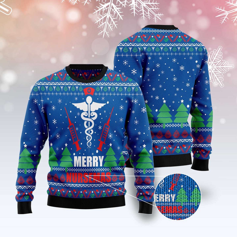 Merry Nursemas Ugly Christmas Sweater, Christmas Sweater, Ugly Sweater, Funny Xmas Sweaters