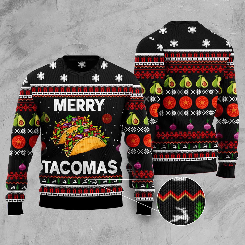 Merry Tacomas Ugly Christmas Sweater, Christmas Sweater, Ugly Sweater, Funny Xmas Sweaters Merry Tacomas Ugly Christmas Sweater, Christmas Sweater, Ugly Sweater, Funny Xmas Sweaters
