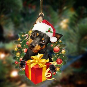 Miniature Pinscher-Dogs give gifts Hanging Ornament, Christmas&hellip;