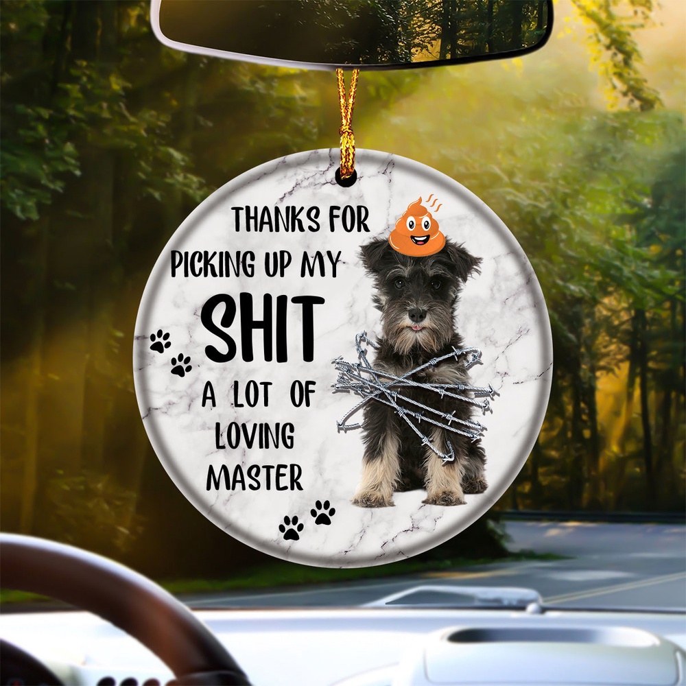 Miniature Schnauzer A Lot Of Loving Master Ornament, Christmas Ornament, Dog Ornament, Xmas Dog Ornaments