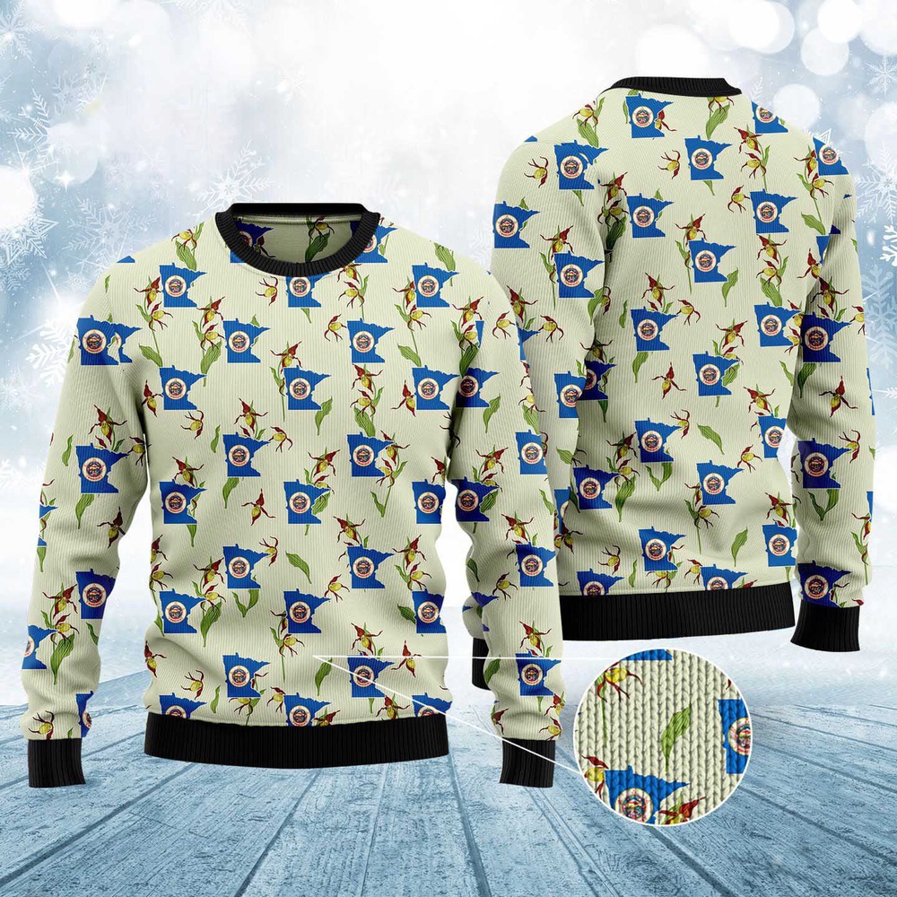 Minnesota Lady Slipper Ugly Christmas Sweater, Christmas Sweater, Ugly Sweater, Funny Xmas Sweaters