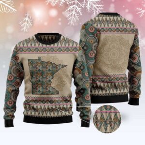 Minnesota Mandala Peace Ugly Christmas Sweater, Christmas&hellip;