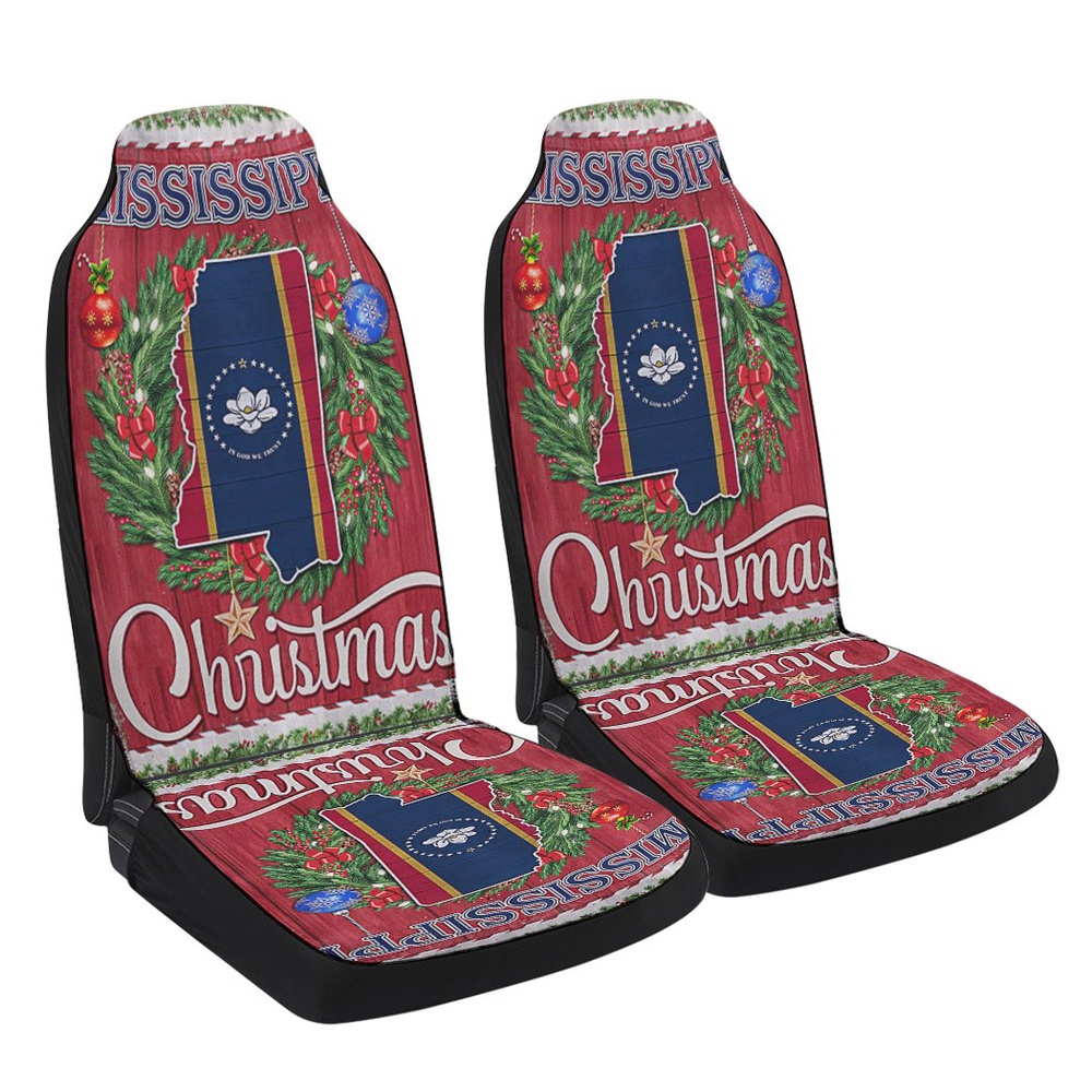 Mississippi Christmas Merry Christmas Seat Cover Cars, Christmas Car Seat Cover, Car Seat Cover