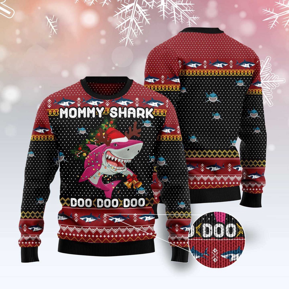 Mommy Shark Christmas Ugly Christmas Sweater, Christmas Sweater, Ugly Sweater, Funny Xmas Sweaters