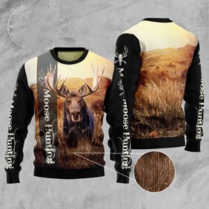 Moose Hunting Ugly Christmas Sweater, Christmas Sweater,&hellip;