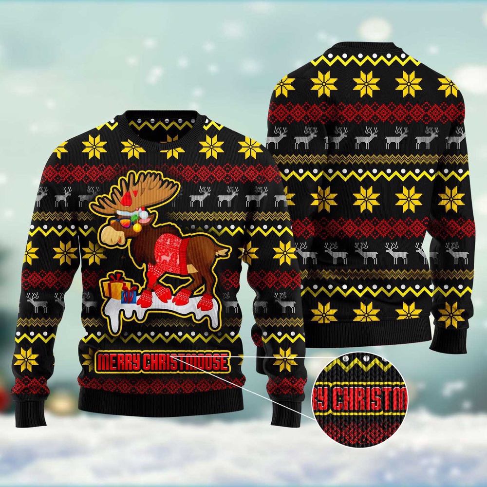 Moose Ugly Christmas Sweater, Christmas Sweater, Ugly Sweater, Funny Xmas Sweaters Moose Ugly Christmas Sweater, Christmas Sweater, Ugly Sweater, Funny Xmas Sweaters