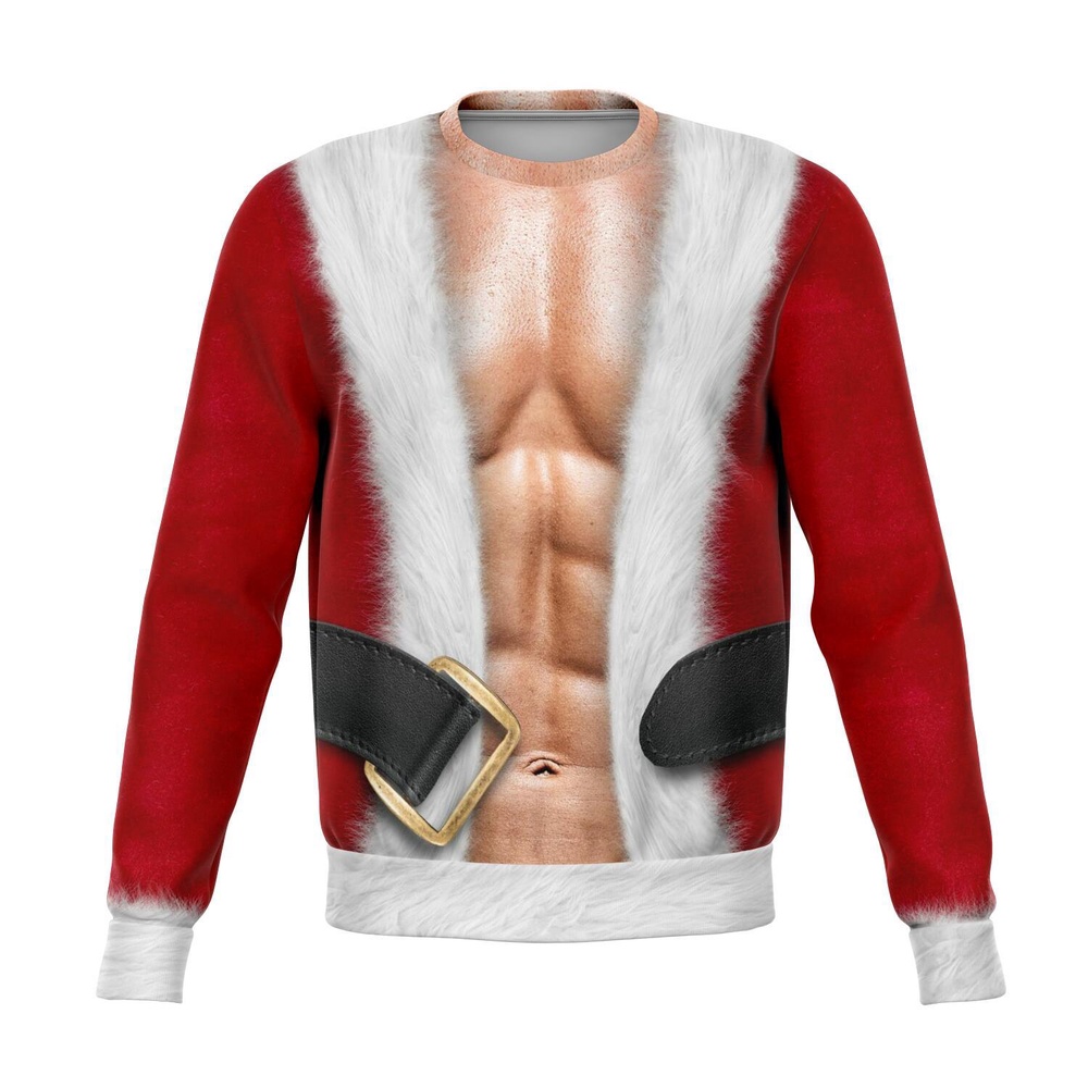 Muscle Santa Sexy Christmas Ugly Sweater, Christmas Sweater, Ugly Sweater, Funny Xmas Sweaters