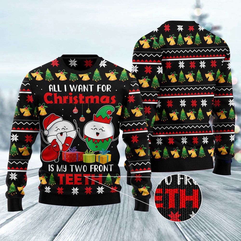 My Two Front Teeth Ugly Christmas Sweater, Christmas Sweater, Ugly Sweater, Funny Xmas Sweaters
