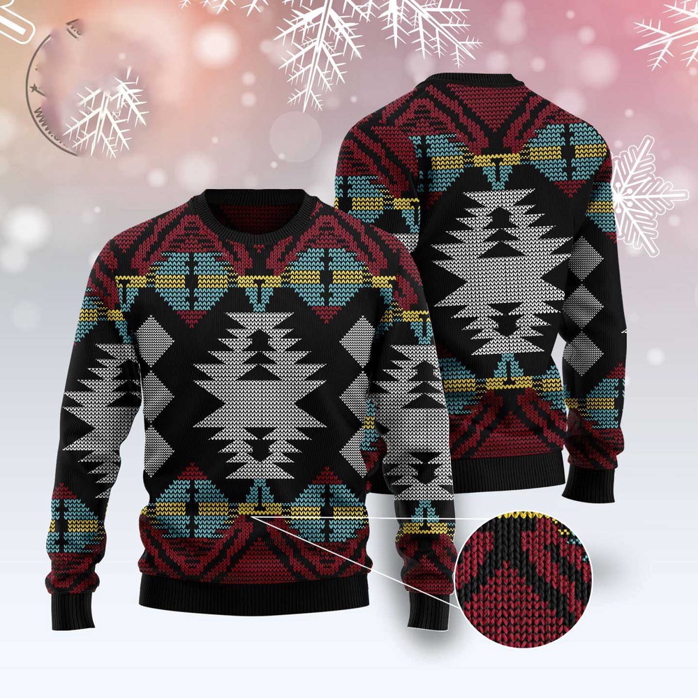 Native American Aboriginal Pattern Ugly Christmas Sweater, Christmas Sweater, Ugly Sweater, Funny Xmas Sweaters
