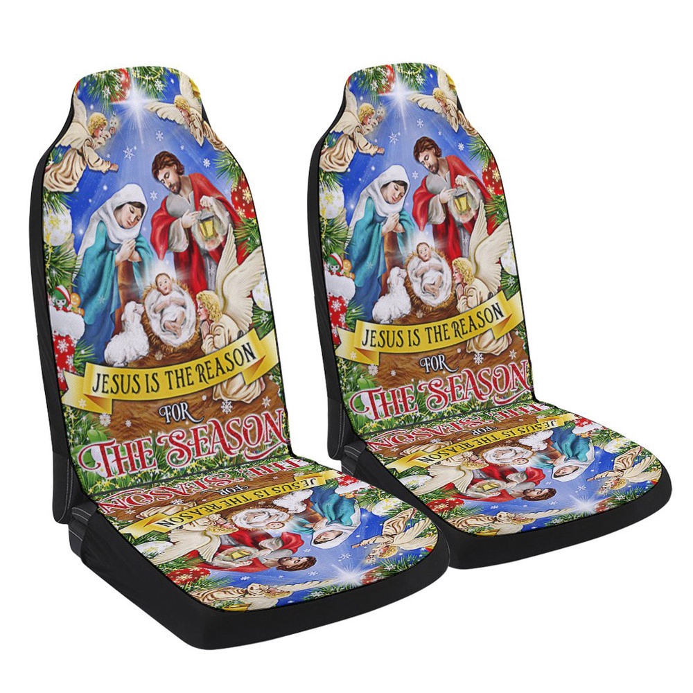 Nativity of Jesus Holy Night Christmas Jesus Is The Reason For The Season Seat Cover Cars, Christmas Car Seat Cover, Car Seat Cover