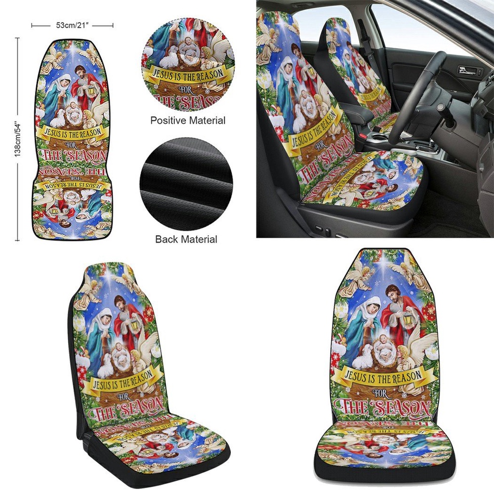 Nativity of Jesus Holy Night Christmas Jesus Is The Reason For The Season Seat Cover Cars, Christmas Car Seat Cover, Car Seat Cover