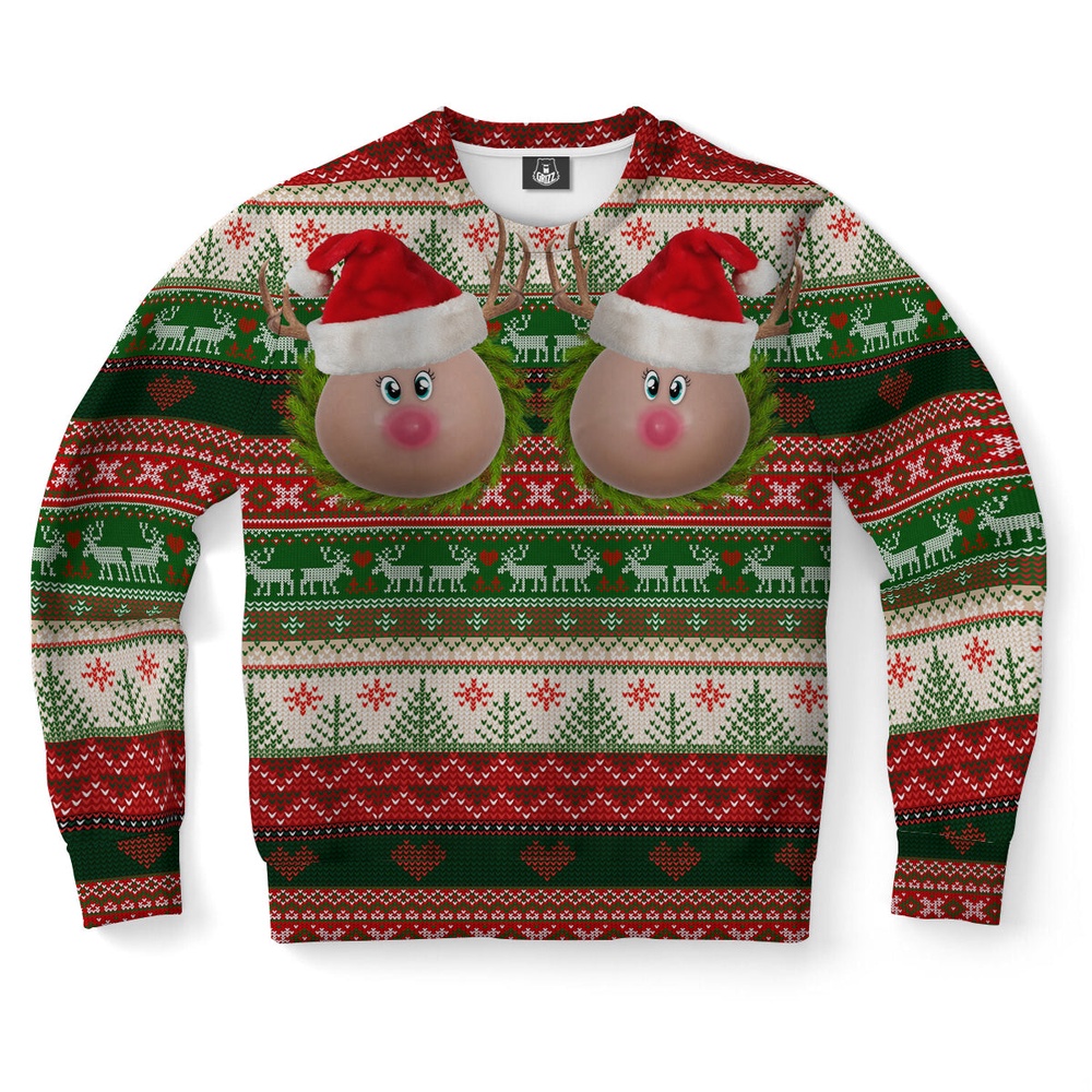 Naughty Reindeer Ugly Christmas Sweater, Christmas Sweater, Ugly Sweater, Funny Xmas Sweaters